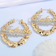 Cargar imagen en el visor de la galería, Aros bambú con nombre