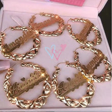 Cargar imagen en el visor de la galería, Aros bambú con nombre