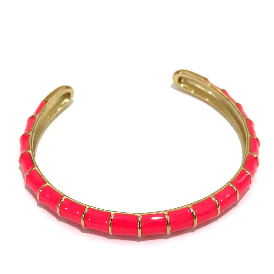 Bangle de Stainless Steel esmaltado en rosado fluorescente