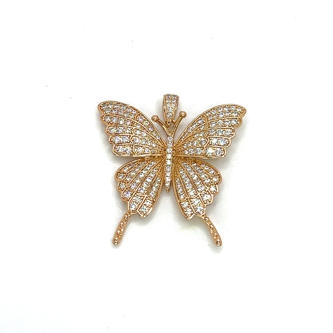 Mariposa en oro rosa