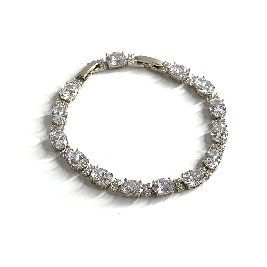 Pulso Silver con piedras clear