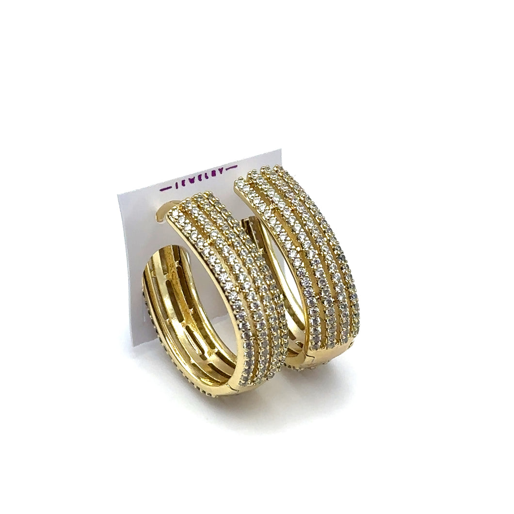 Arracadas oval con circonita