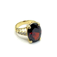 Cargar imagen en el visor de la galería, Anillo piedra oval roja
