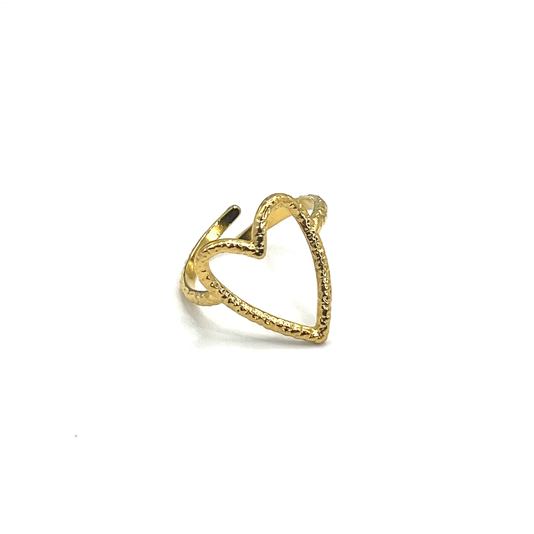 Anillo de corazón ajustable Gold