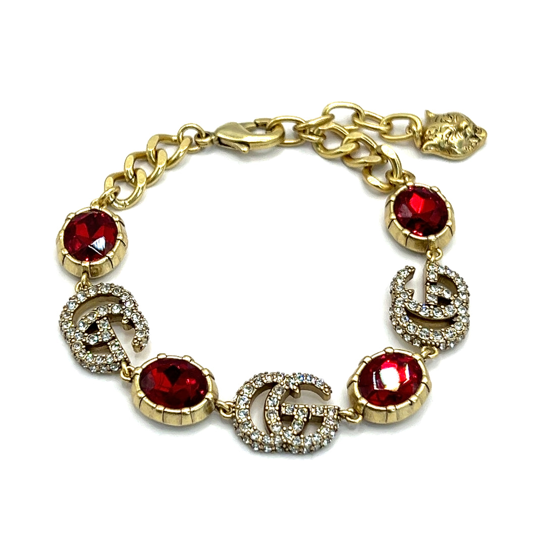 Pulsera GG con piedra roja