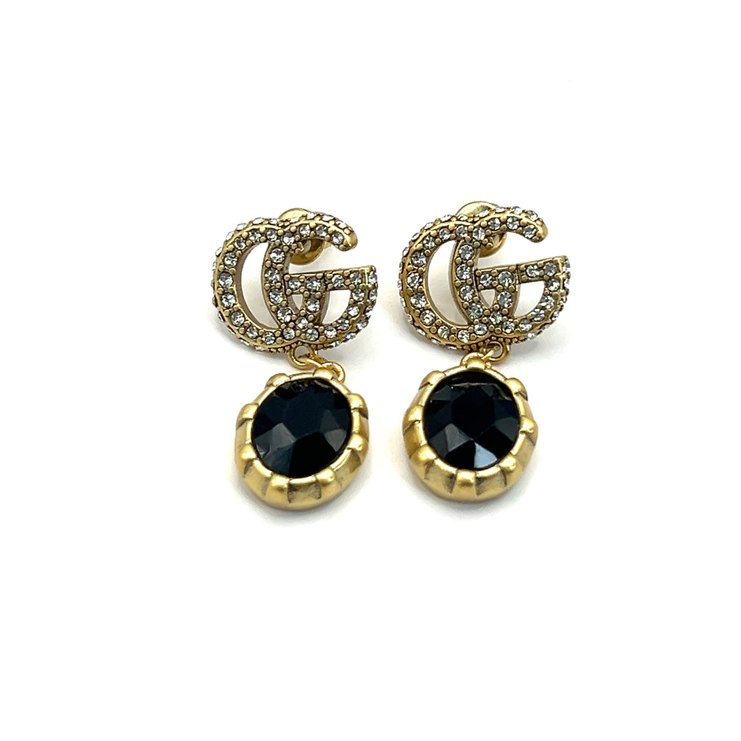 Aretes GG piedra negra