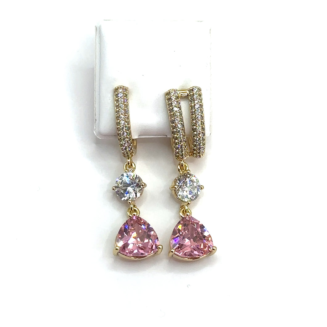 Aretes de lágrimas rosa