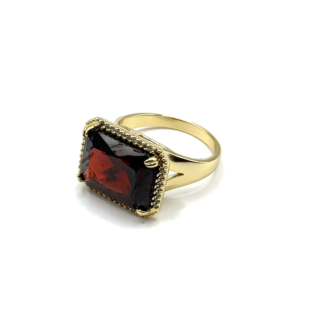 Red stone ring