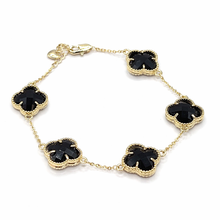 Cargar imagen en el visor de la galería, Clover brazalete gold plated 14 k 7 pulgadas más extensión
