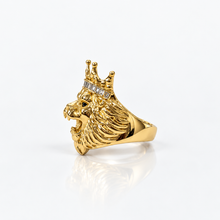 Cargar imagen en el visor de la galería, Lion ring gold finish 14 k
