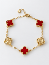 Cargar imagen en el visor de la galería, Trébol brazalete gold plated 14 k
