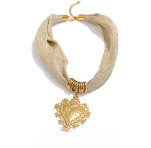 Cargar imagen en el visor de la galería, Gold Bandana con sagrado corazón
