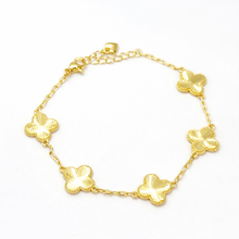 Cargar imagen en el visor de la galería, Clover Gold brazalet 7 pulgadas y media
