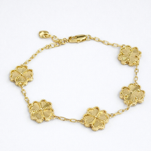 Cargar imagen en el visor de la galería, Flower clover gold plated 14 k 6 1/2 mas extension
