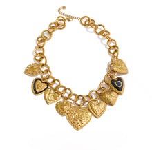Cargar imagen en el visor de la galería, Heart multicharms necklace stainless Steel
