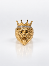 Cargar imagen en el visor de la galería, Lion ring gold finish 14 k
