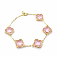 Cargar imagen en el visor de la galería, Pink brazalete clover
