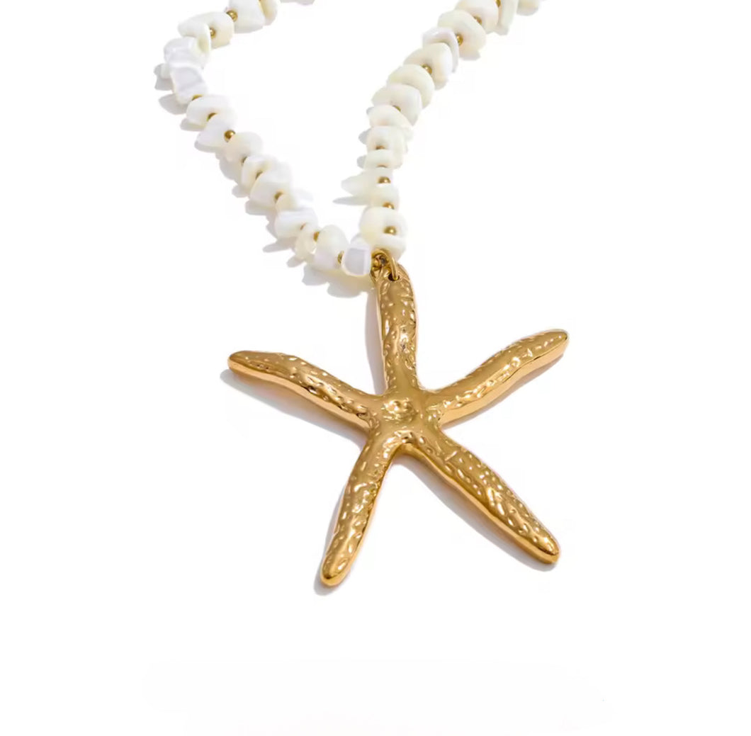 Big Starfish with paper clip necklace