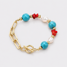 Cargar imagen en el visor de la galería, Red and turkesa brazalete
