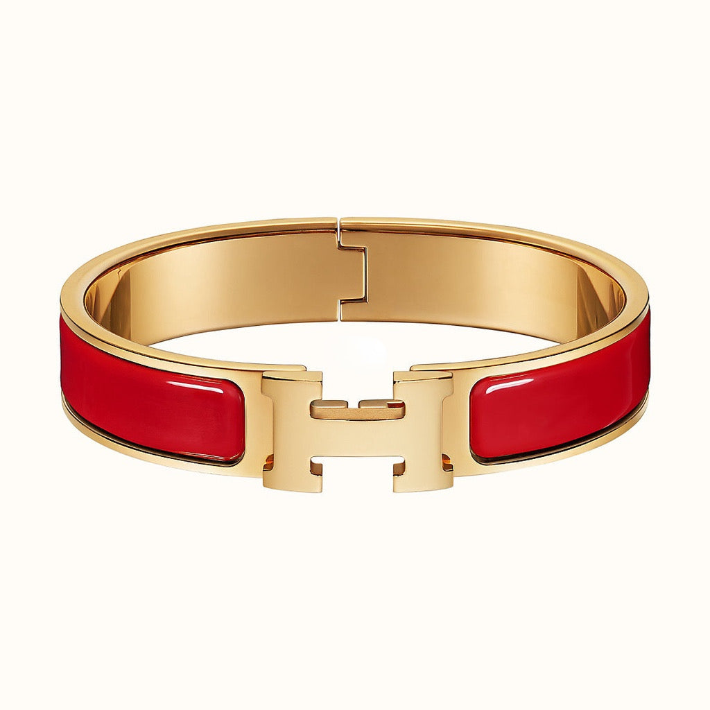 Pulsera H en rojo Stainless Steel