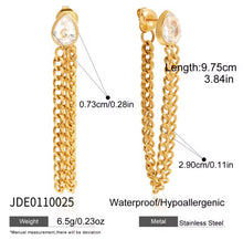 Cargar imagen en el visor de la galería, Chain earrings stainless steel PVD 18 k
