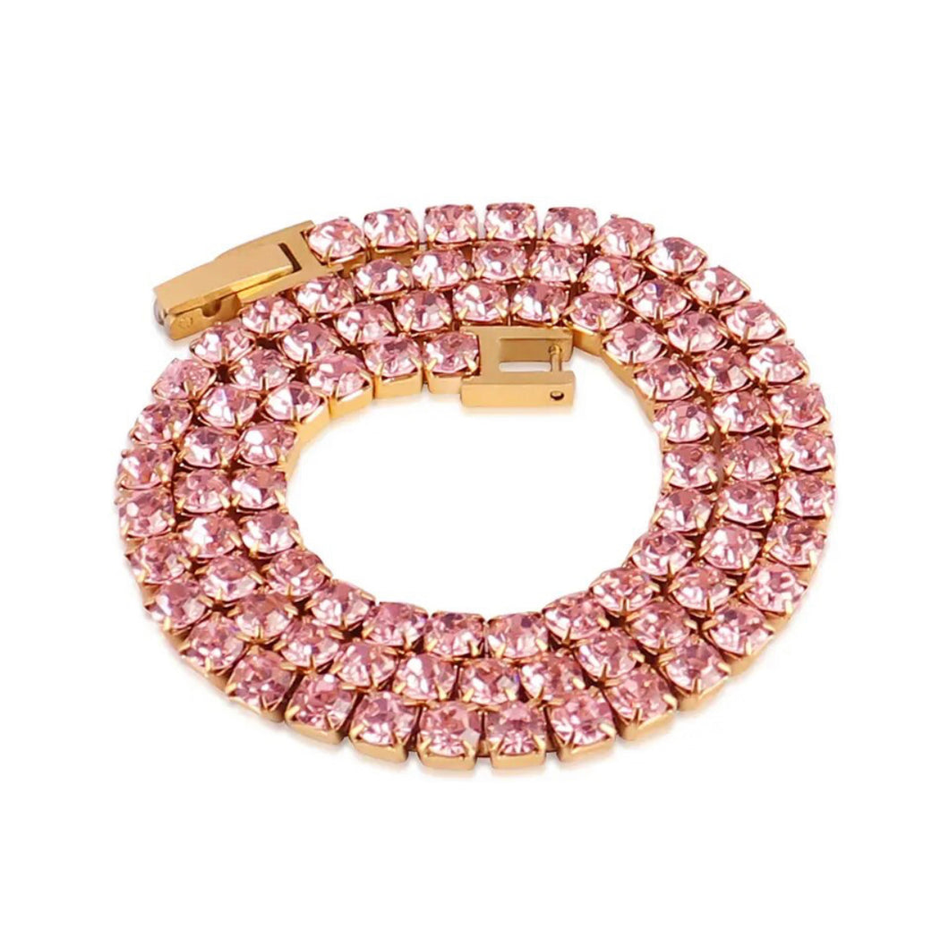 Collar tenis rosa