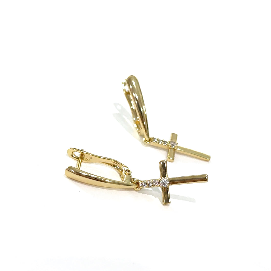 Aretes de colgante de cruz