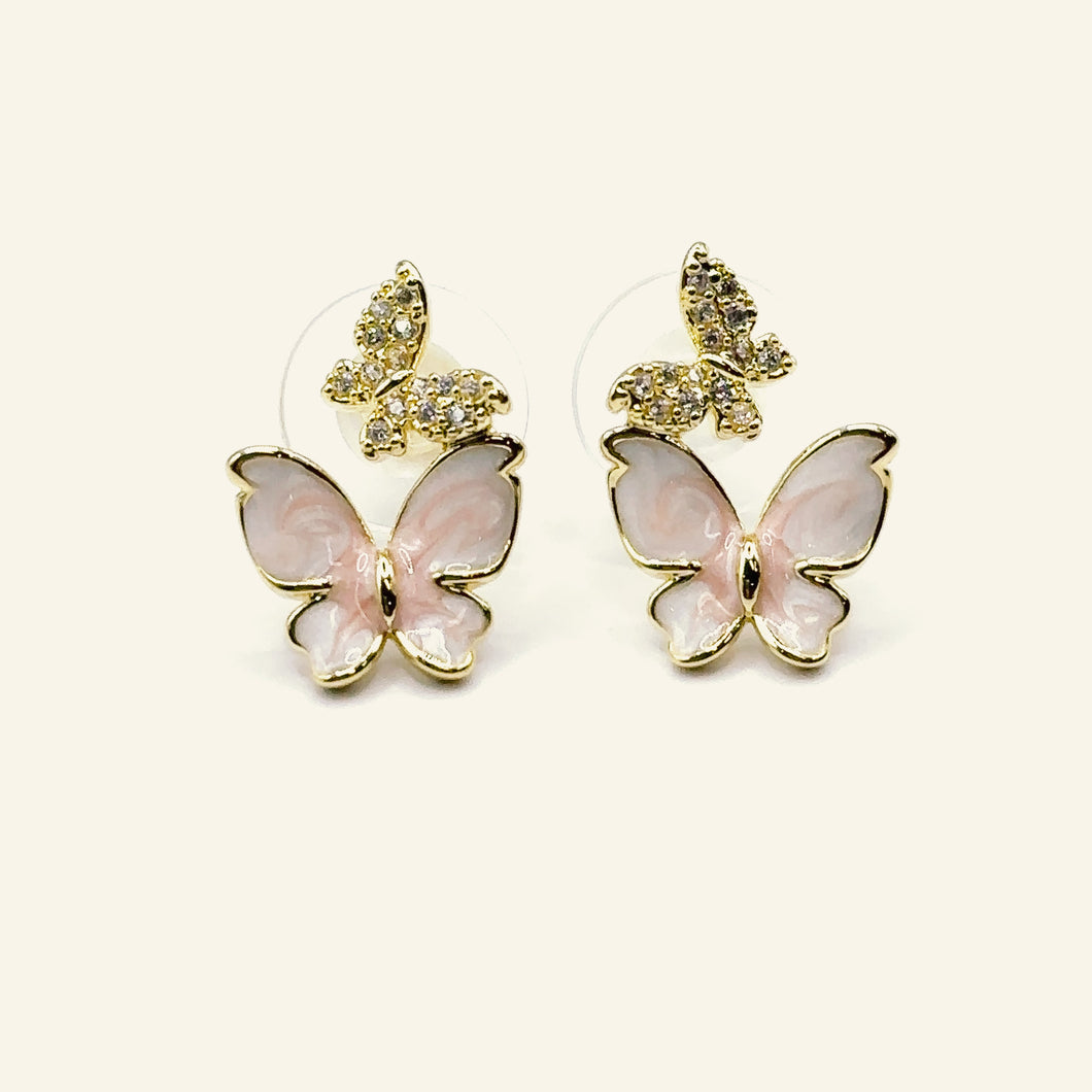 Aretes de maripositas esmaltadas