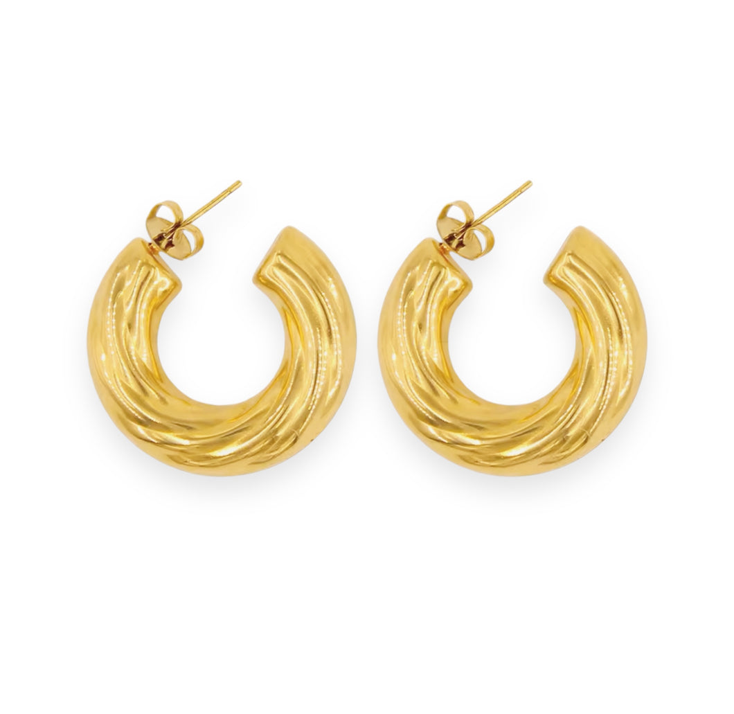 Twist hoop earrings love