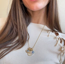 Cargar imagen en el visor de la galería, Eyes Multycharms necklace Gold Plated 14 k
