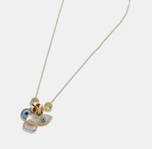 Cargar imagen en el visor de la galería, Eyes Multycharms necklace Gold Plated 14 k
