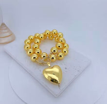 Cargar imagen en el visor de la galería, Heart Balin necklace gold plated 14 k
