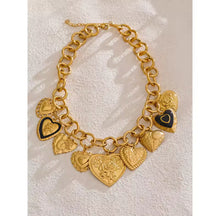 Cargar imagen en el visor de la galería, Heart multicharms necklace stainless Steel
