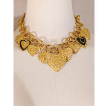 Cargar imagen en el visor de la galería, Heart multicharms necklace stainless Steel
