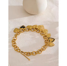 Cargar imagen en el visor de la galería, Heart multicharms necklace stainless Steel
