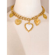 Cargar imagen en el visor de la galería, Heart multicharms necklace stainless Steel
