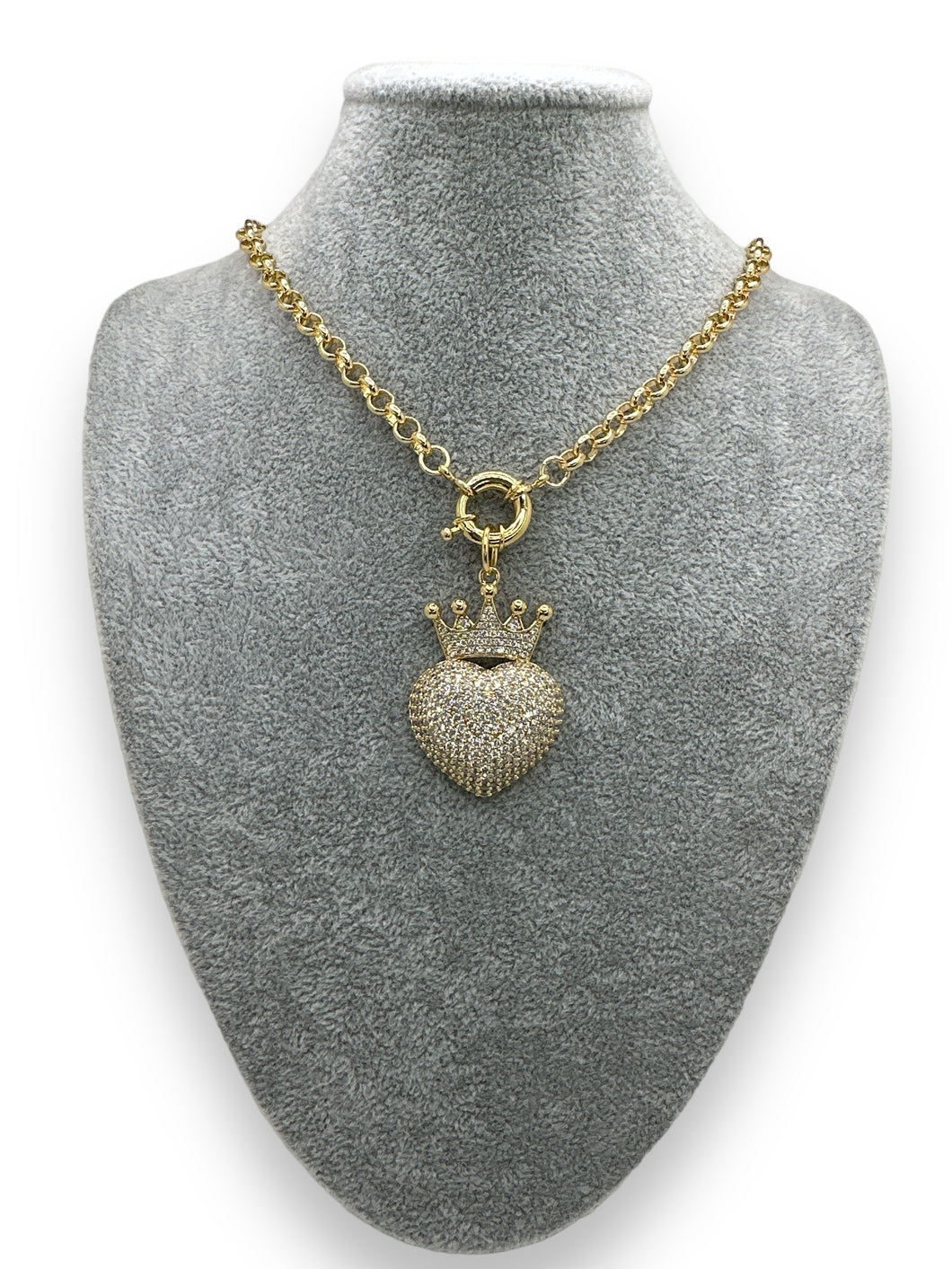 Cadena rolo con corazón
