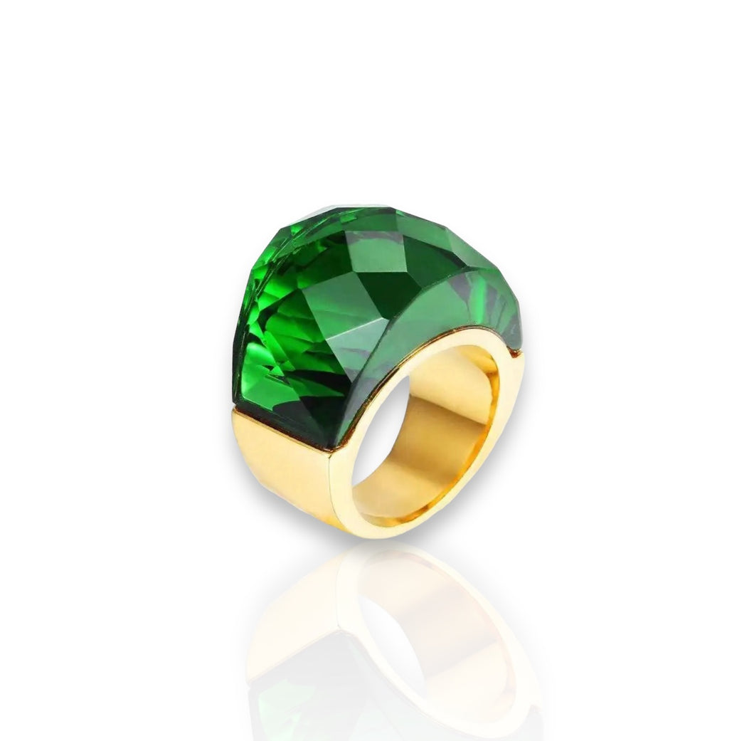 Anillo piedra grande verde