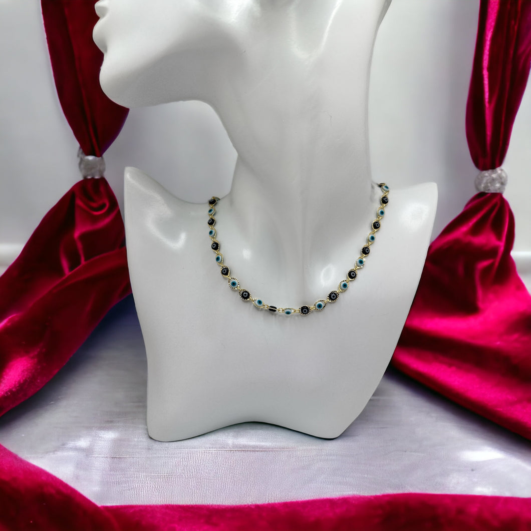 Collar de ojitos azul y negro
