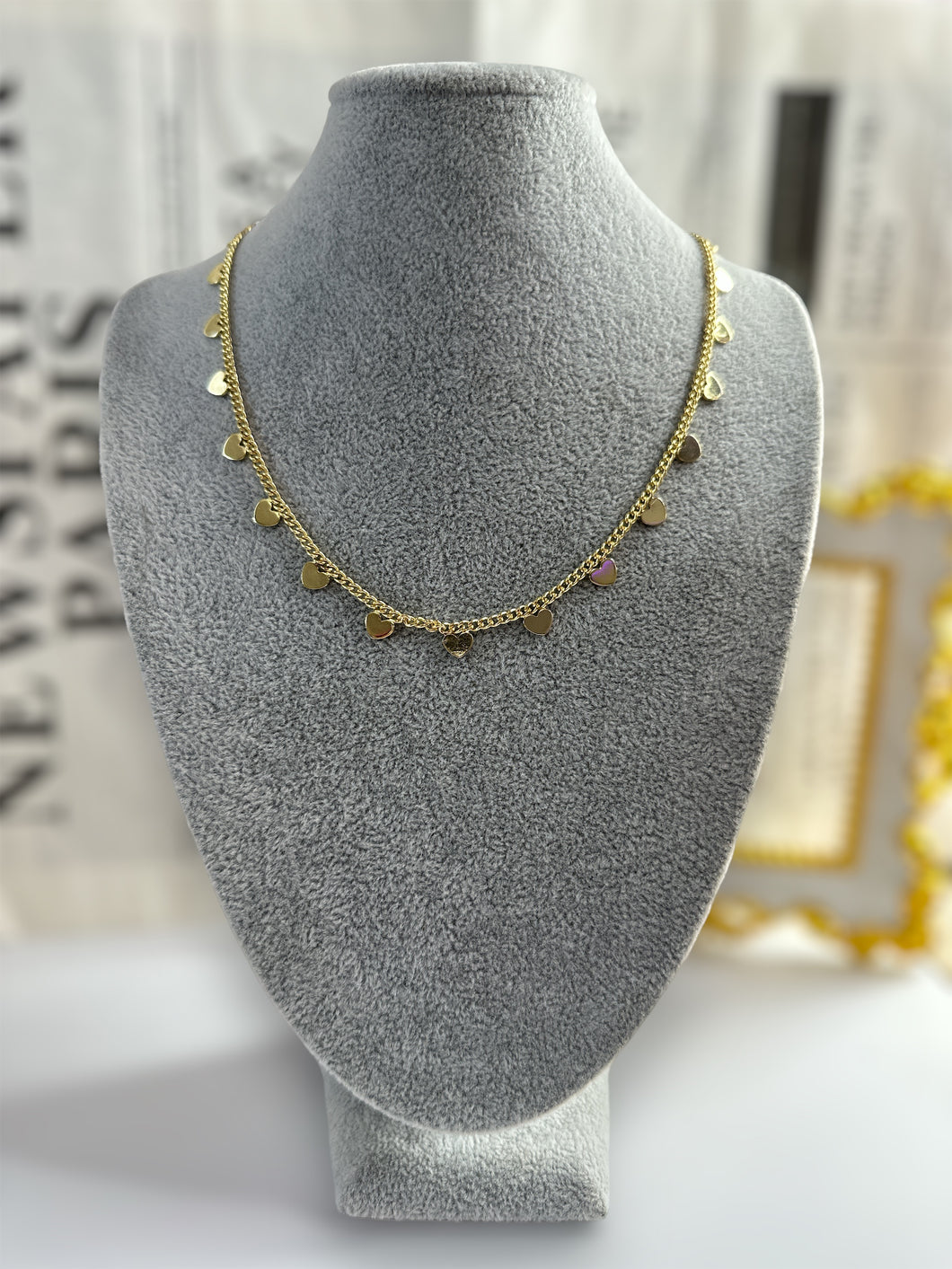Collar de corazones de colgantes