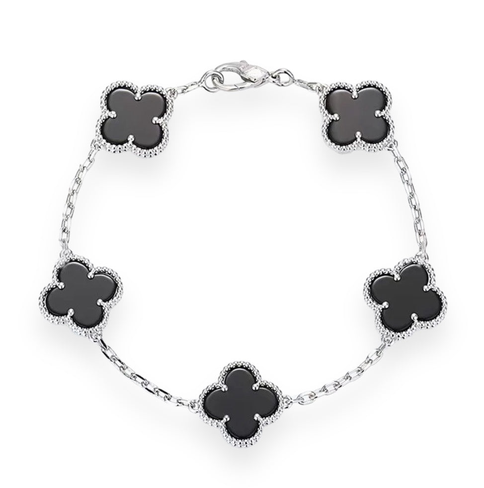 Clover brazalete Silver y negro