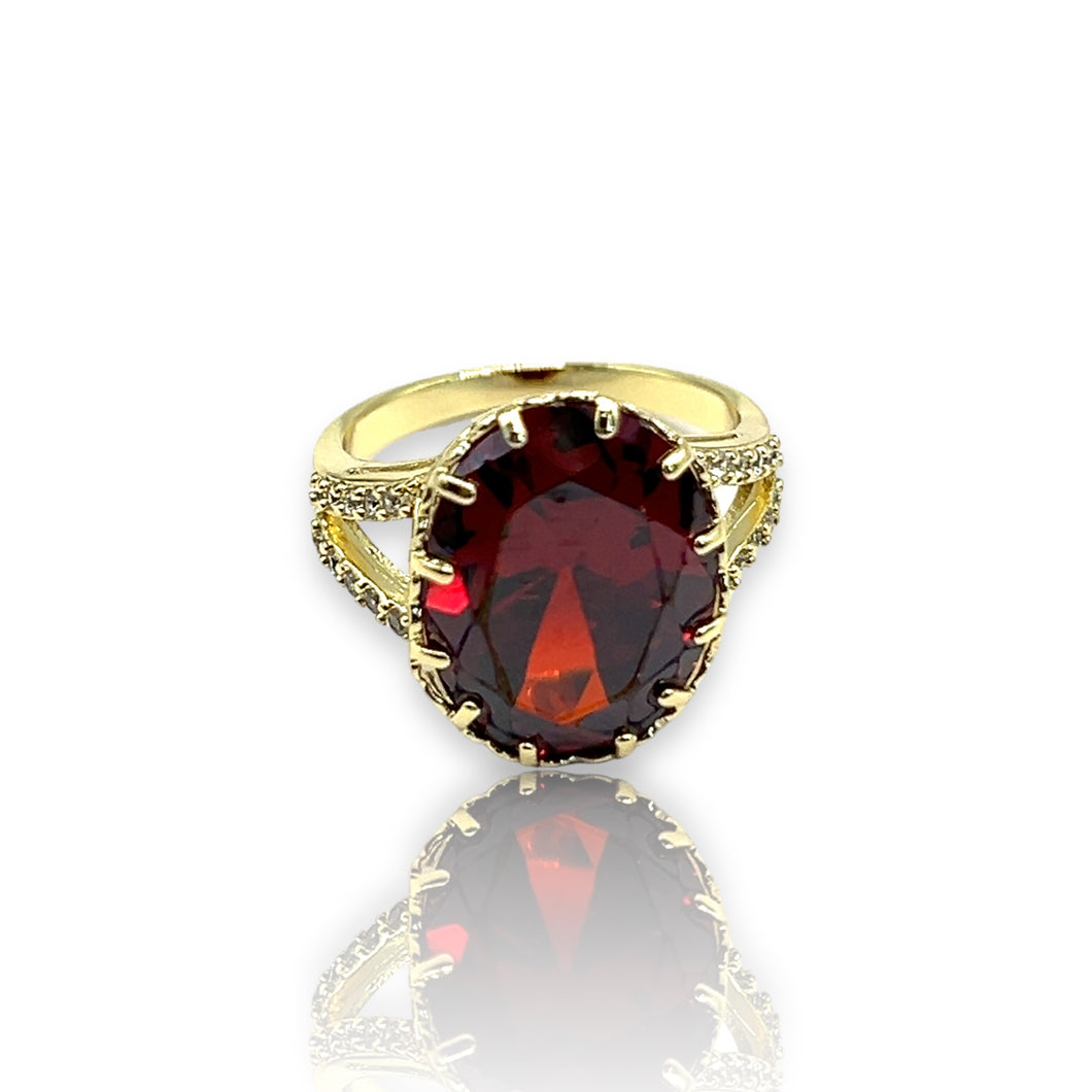 Anillo piedra roja