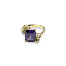 Cargar imagen en el visor de la galería, Anillo piedra morado cuadrado
