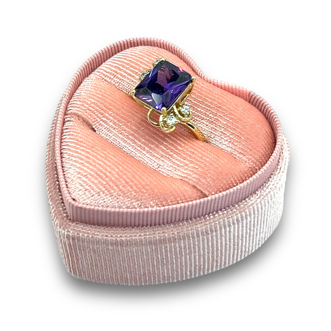 Anillo piedra morado cuadrado