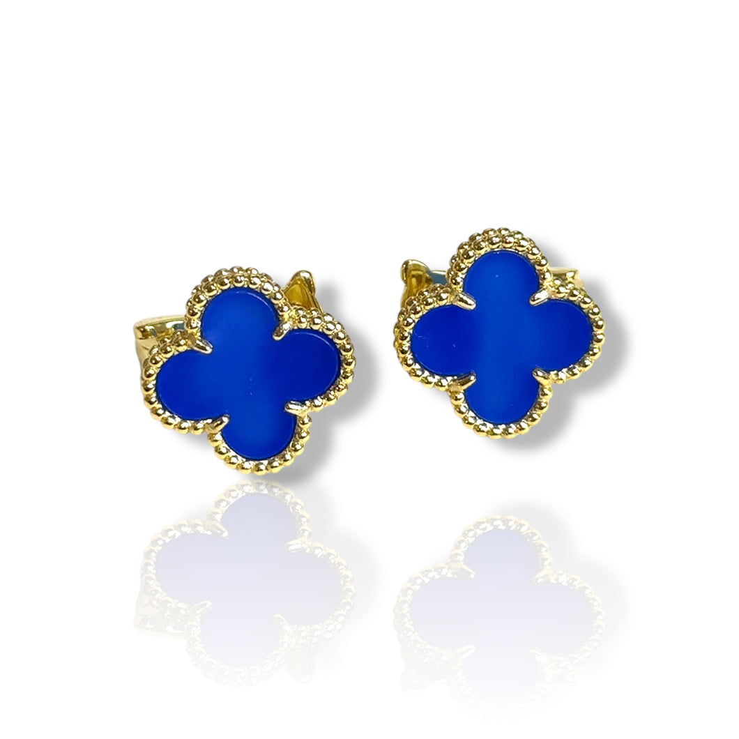 Aretes de trébol royal Blue