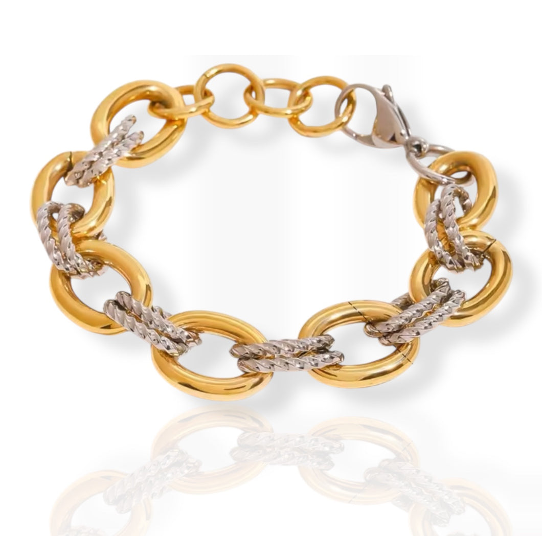 Brazalete doble tono Stainless Steel