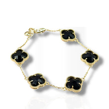 Cargar imagen en el visor de la galería, Clover brazalete gold plated 14 k 7 pulgadas más extensión
