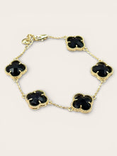Cargar imagen en el visor de la galería, Clover brazalete gold plated 14 k 7 pulgadas más extensión
