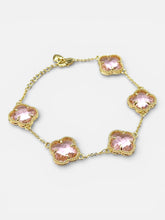 Cargar imagen en el visor de la galería, Pink brazalete clover
