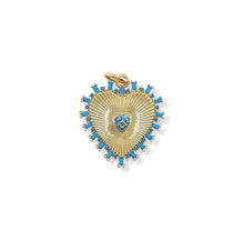 Cargar imagen en el visor de la galería, Heart gold and turquoise pendant
